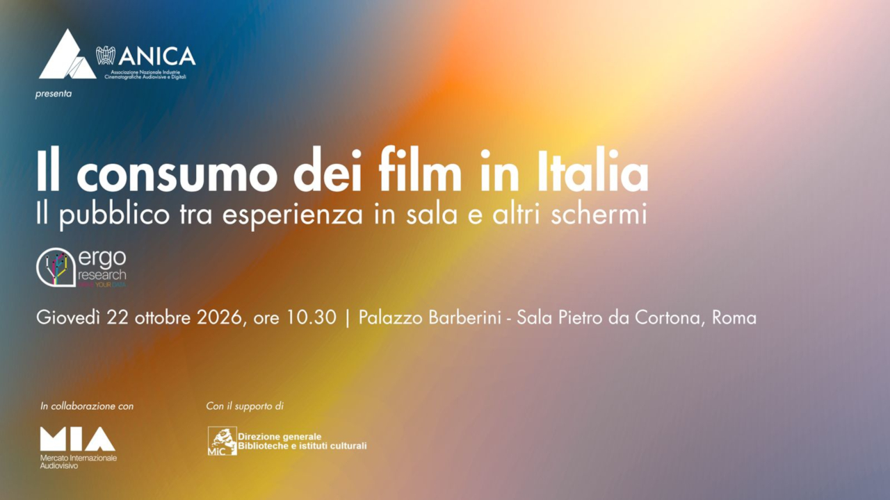 Il consumo dei film in Italia: il rapporto con il pubblico tra la sala e il salotto | Evento ANICA il 22 ottobre al MIA